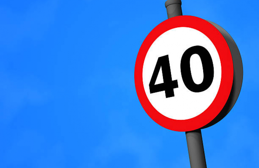 40mph sign